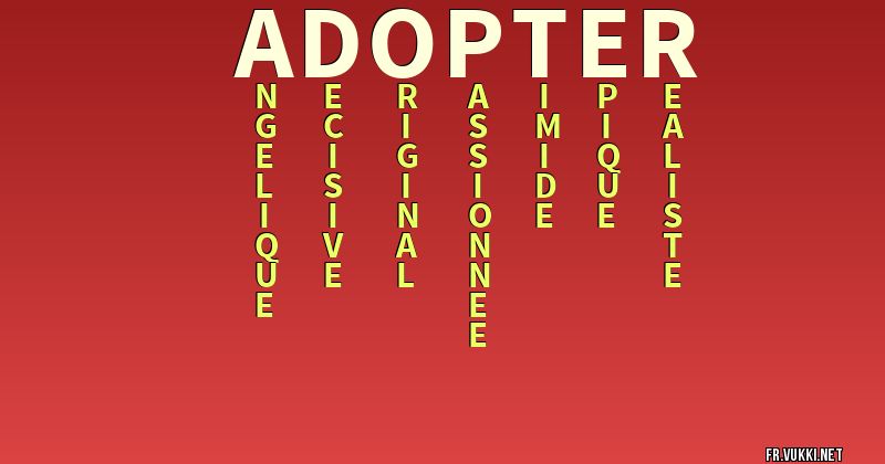 Signification du nom adopter - ¿Que signifie ton nom?