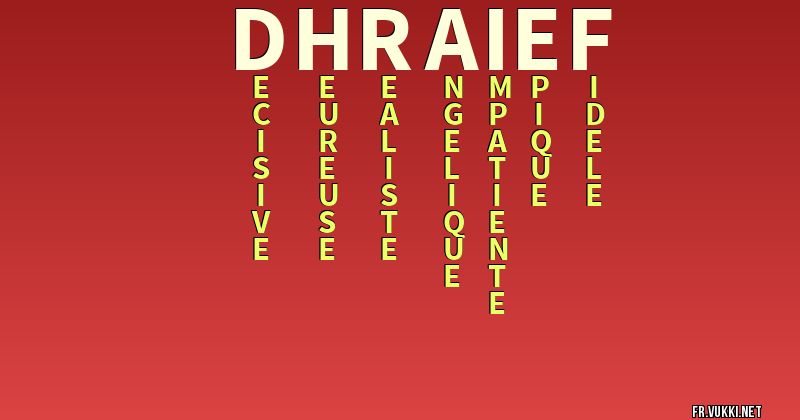 Signification du nom dhraief - ¿Que signifie ton nom?