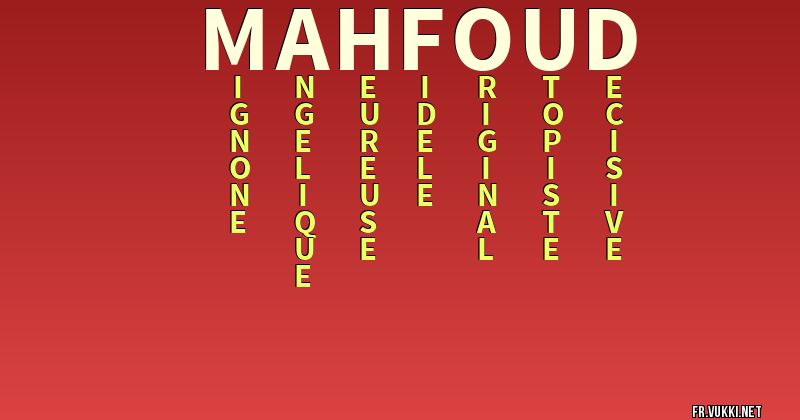 Signification du nom mahfoud - ¿Que signifie ton nom?