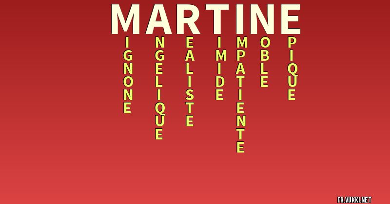 Signification du nom martine - ¿Que signifie ton nom?