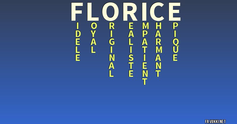 Signification du nom florice - ¿Que signifie ton nom?