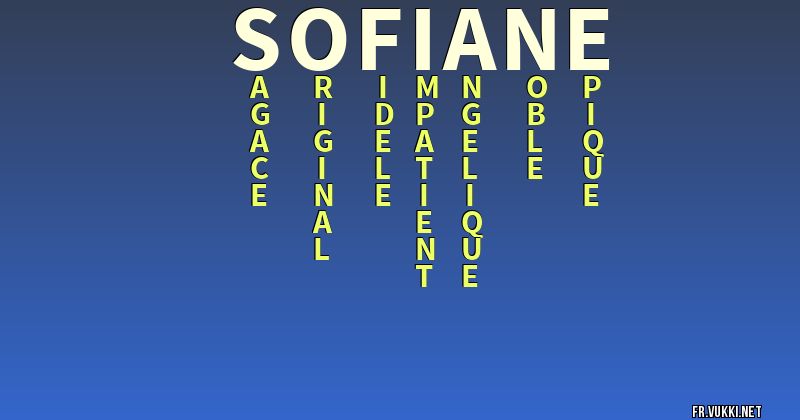 Signification du nom sofiane - ¿Que signifie ton nom?