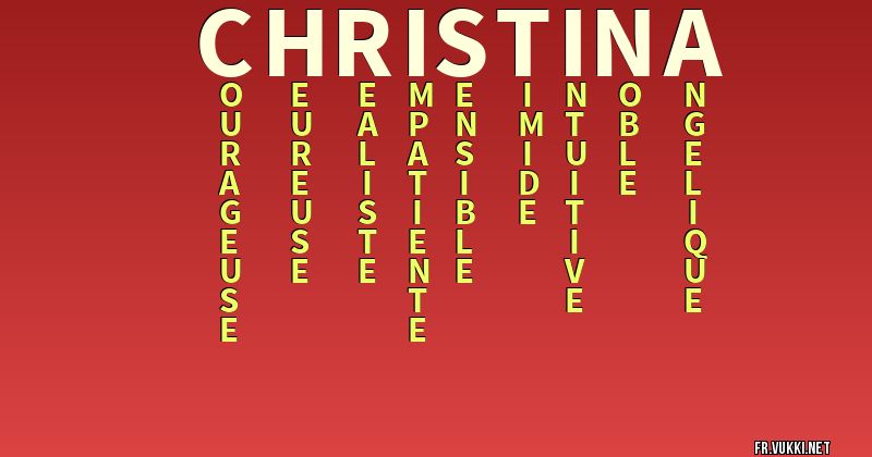 Signification du nom christina - ¿Que signifie ton nom?