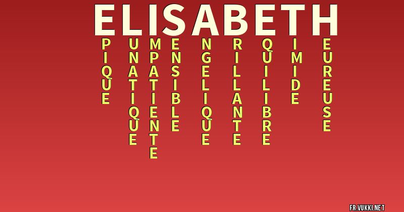 Signification du nom elisabeth - ¿Que signifie ton nom?