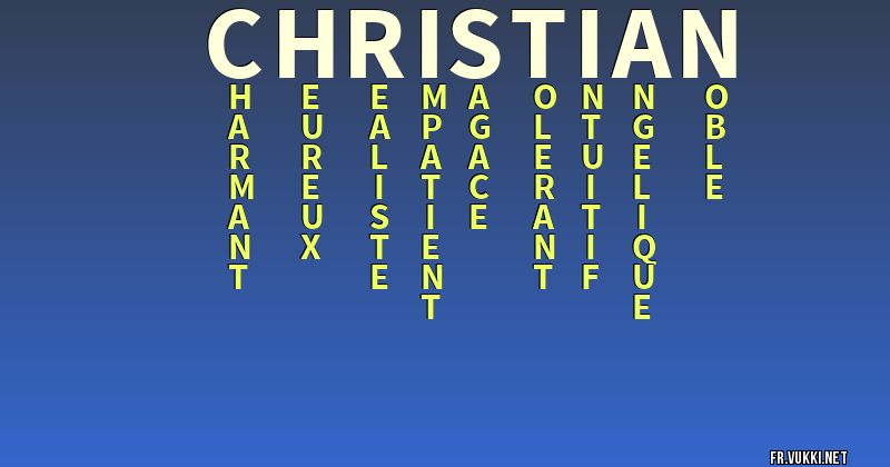 Signification du nom christian - ¿Que signifie ton nom?