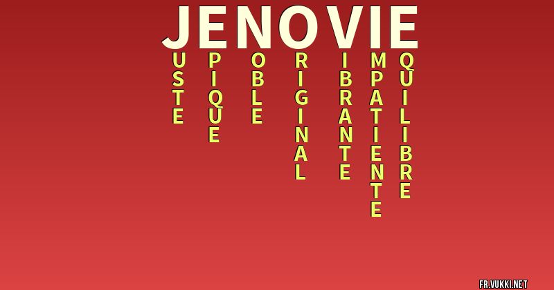 Signification du nom jenovie - ¿Que signifie ton nom?
