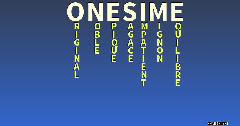 Signification du nom onesime - ¿Que signifie ton nom?