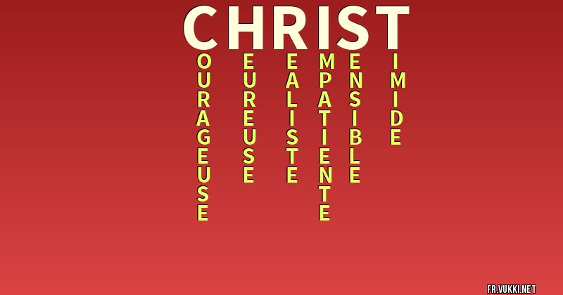 Signification du nom christ - ¿Que signifie ton nom?