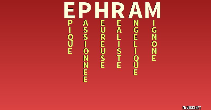 Signification du nom ephraïm - ¿Que signifie ton nom?