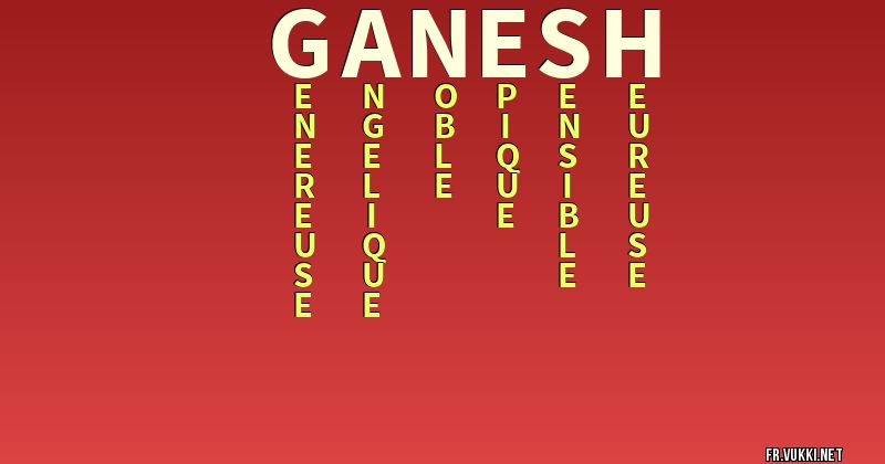 Signification du nom ganesh - ¿Que signifie ton nom?