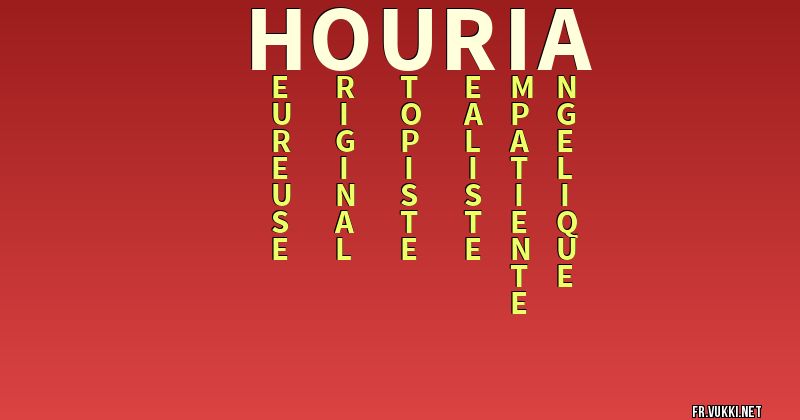 Signification du nom houria - ¿Que signifie ton nom?