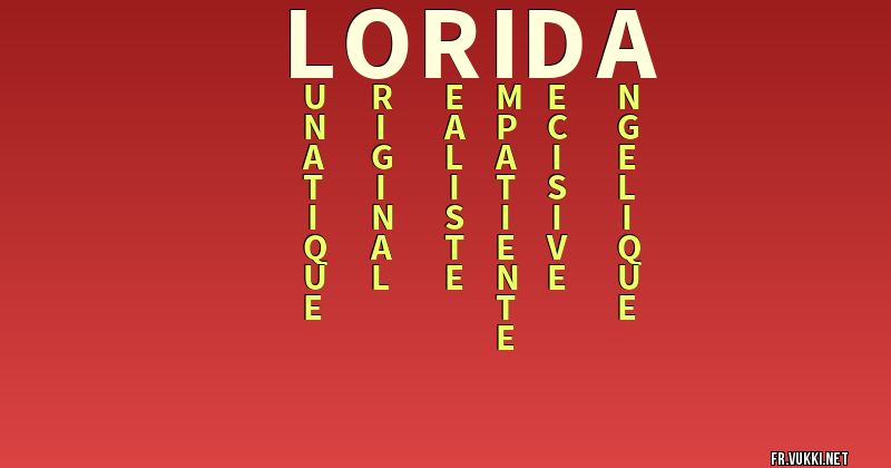 Signification du nom lorida - ¿Que signifie ton nom?