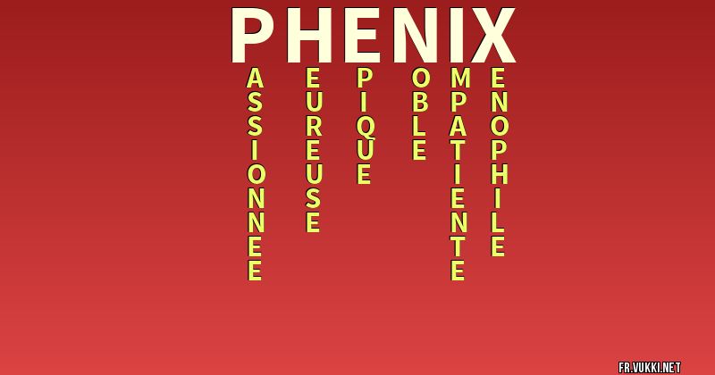 Signification du nom phenix - ¿Que signifie ton nom?