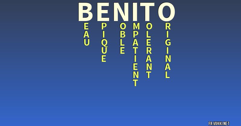 Signification du nom benito - ¿Que signifie ton nom?