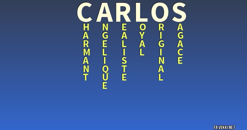 Signification du nom carlos - ¿Que signifie ton nom?
