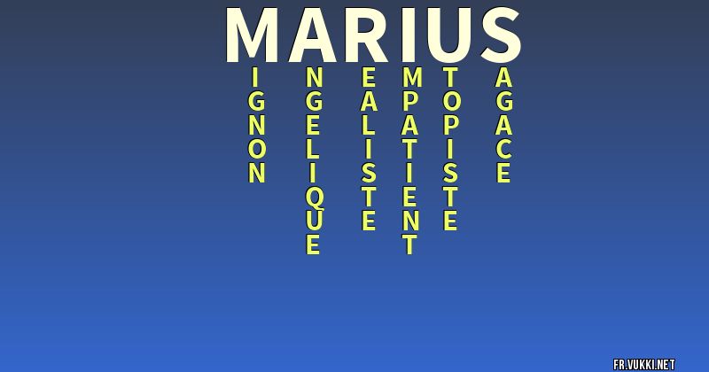 Signification du nom marius - ¿Que signifie ton nom?