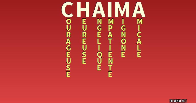 Signification du nom chaima - ¿Que signifie ton nom?