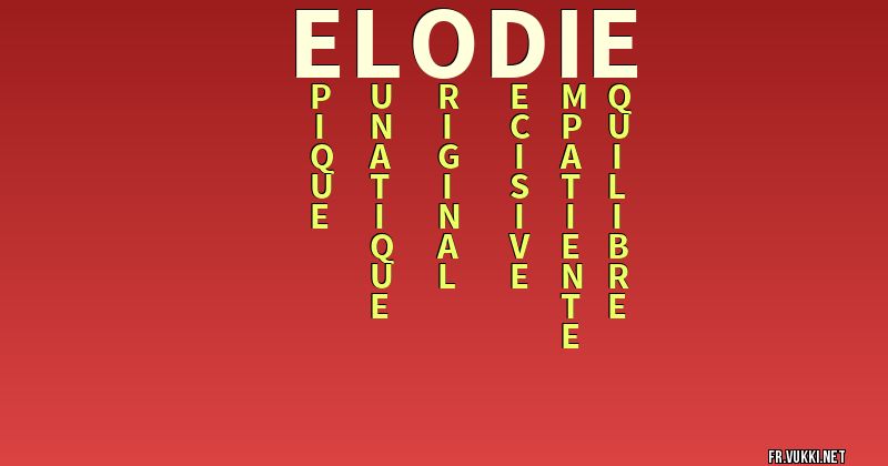 Signification du nom elodie - ¿Que signifie ton nom?