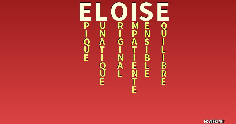 Signification du nom eloise - ¿Que signifie ton nom?