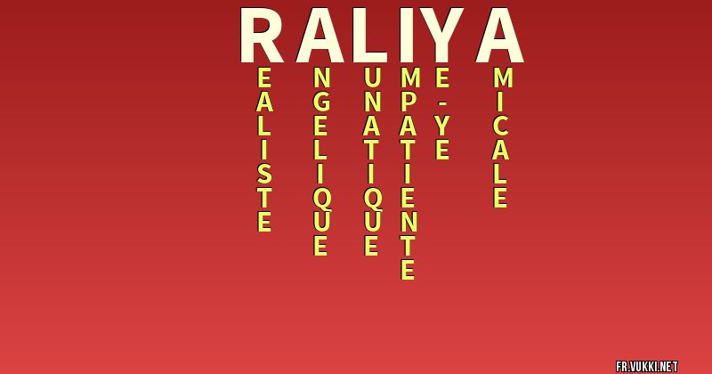 Signification du nom raliya - ¿Que signifie ton nom?