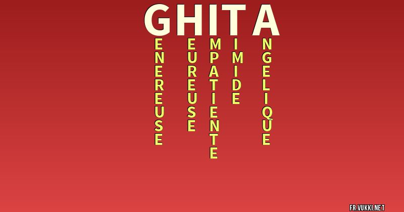 Signification du nom ghita - ¿Que signifie ton nom?