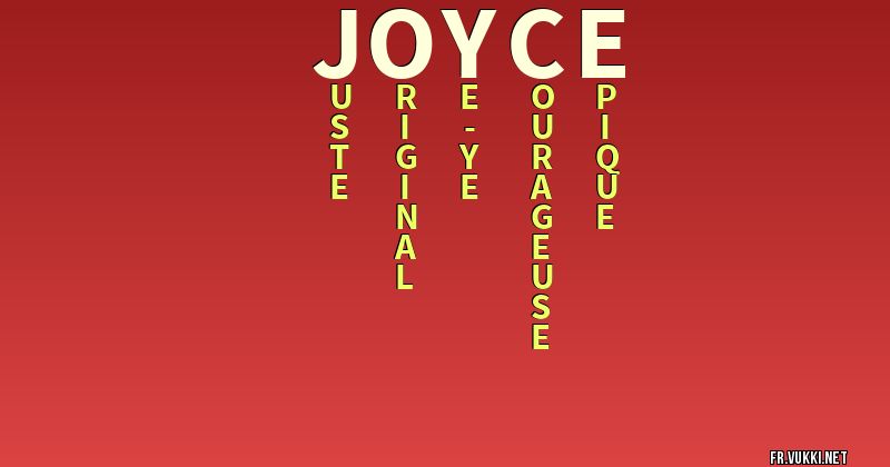 Signification du nom joyce - ¿Que signifie ton nom?