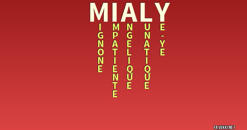 Signification du nom mialy - ¿Que signifie ton nom?