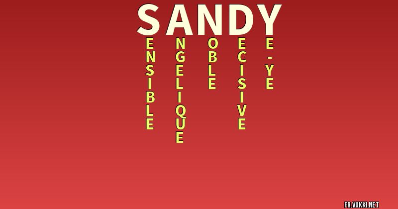 Signification du nom sandy - ¿Que signifie ton nom?