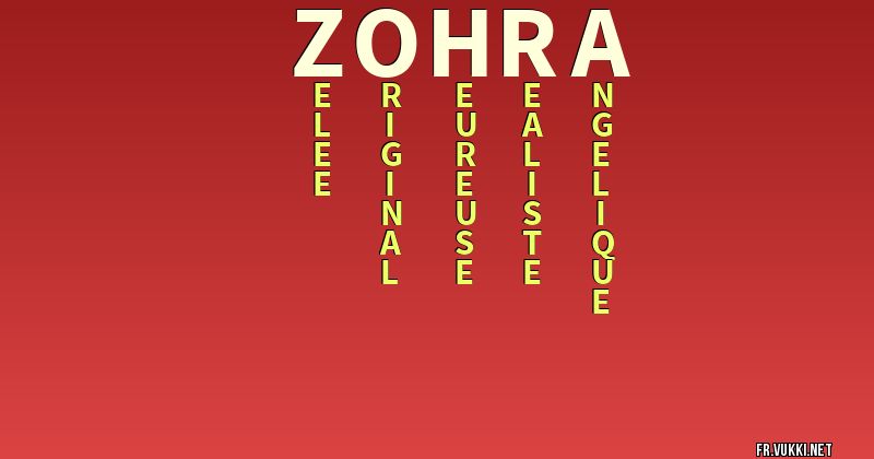 Signification du nom zohra - ¿Que signifie ton nom?