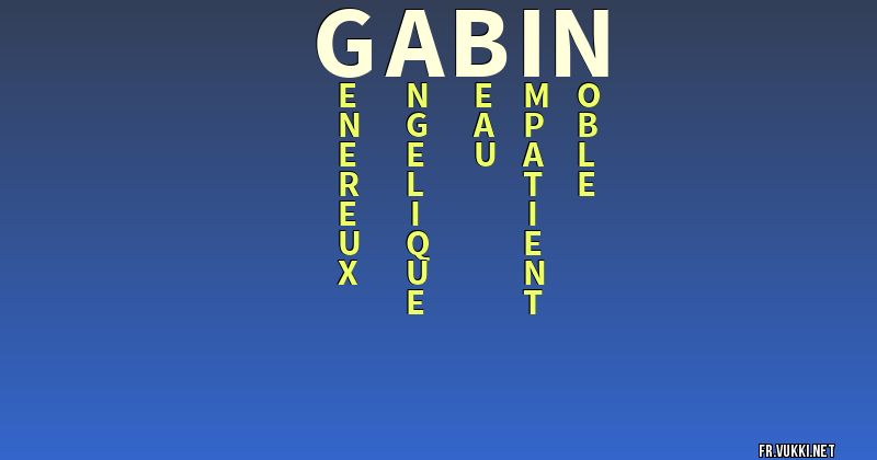 Signification du nom gabin - ¿Que signifie ton nom?