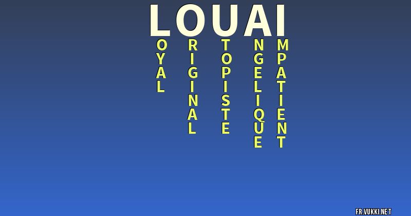 Signification du nom louai - ¿Que signifie ton nom?