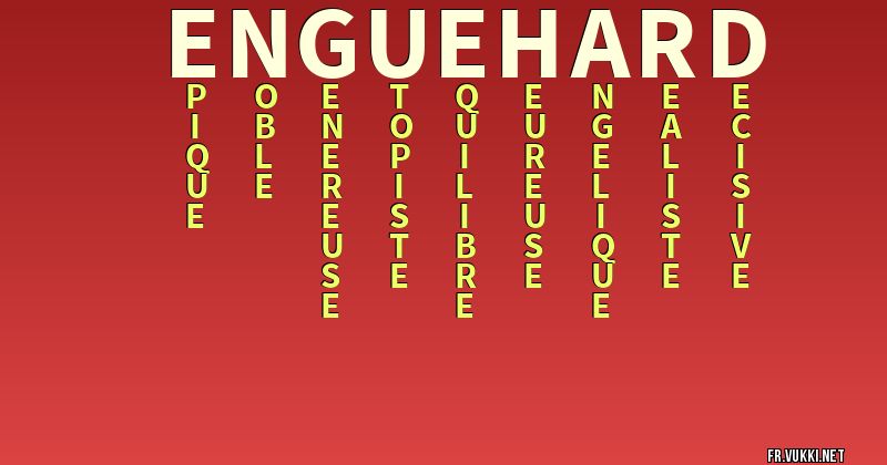 Signification du nom enguehard - ¿Que signifie ton nom?