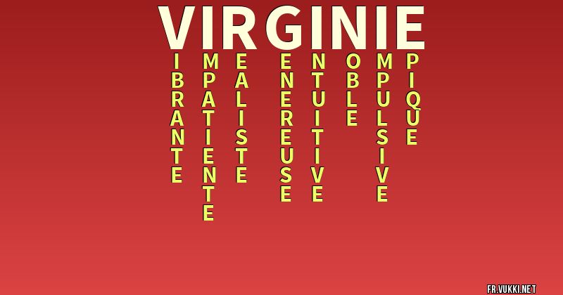 Signification du nom virginie - ¿Que signifie ton nom?