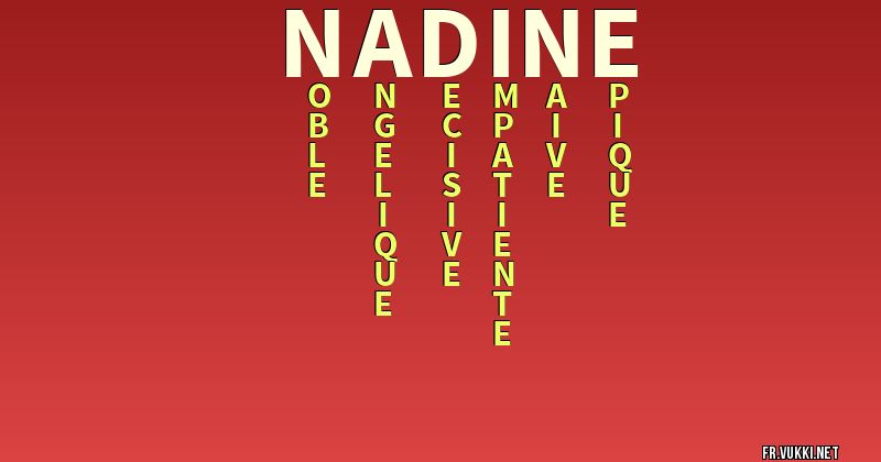Signification du nom nadine - ¿Que signifie ton nom?