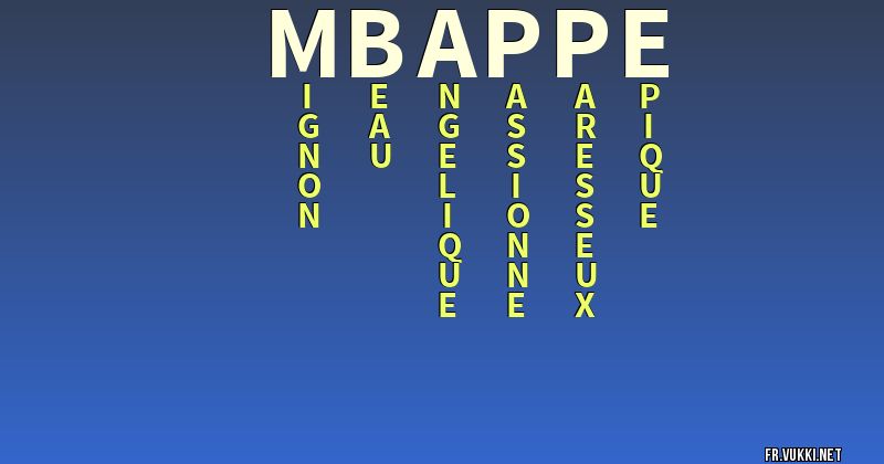 Signification du nom mbappe - ¿Que signifie ton nom?