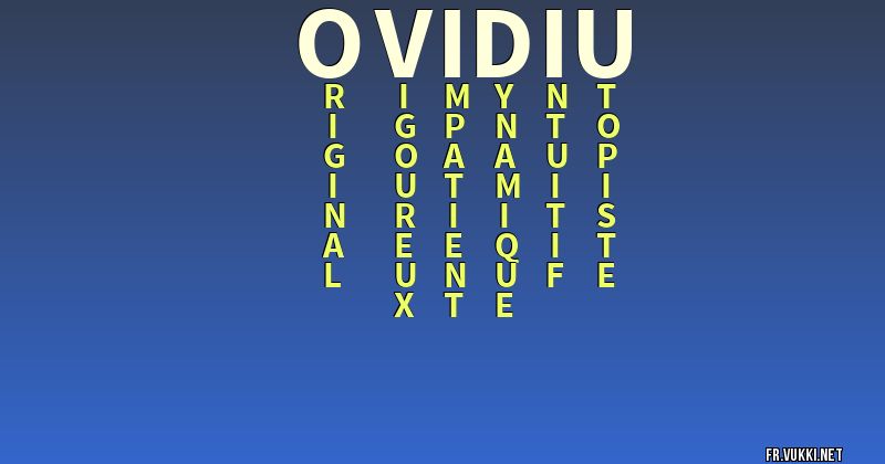 Signification du nom ovidiu - ¿Que signifie ton nom?