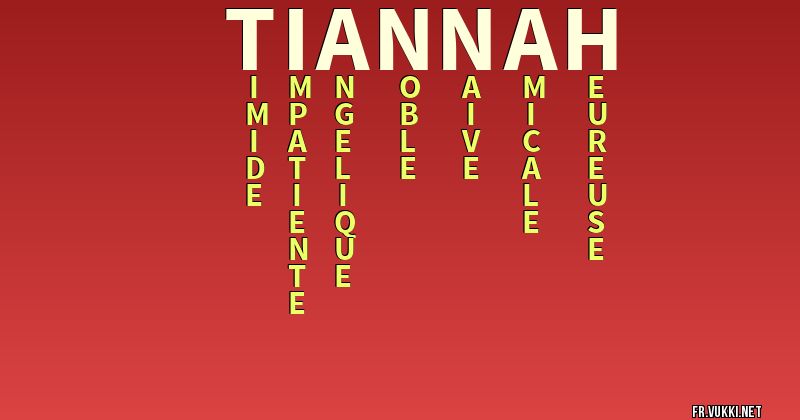 Signification du nom tiannah - ¿Que signifie ton nom?