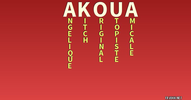 Signification du nom akoua - ¿Que signifie ton nom?