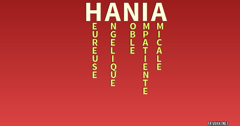 Signification du nom hania - ¿Que signifie ton nom?