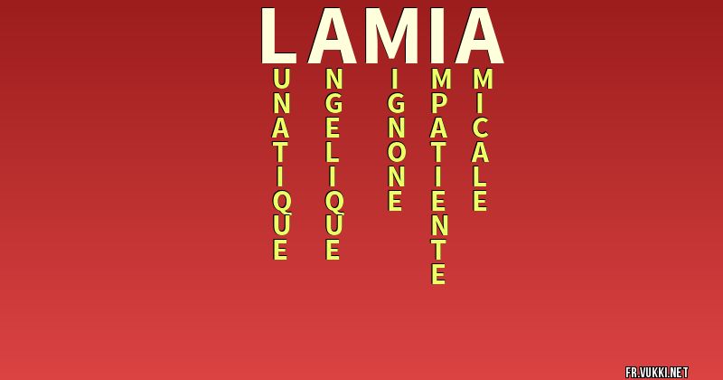 Signification du nom lamia - ¿Que signifie ton nom?