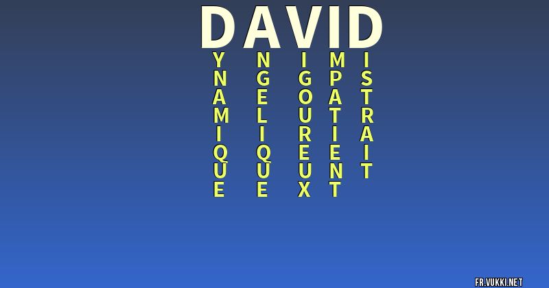 Signification du nom david - ¿Que signifie ton nom?