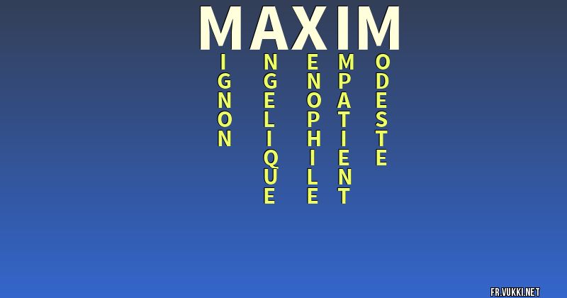 Signification du nom maxim - ¿Que signifie ton nom?
