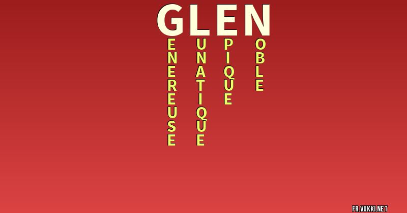 Signification du nom glen - ¿Que signifie ton nom?
