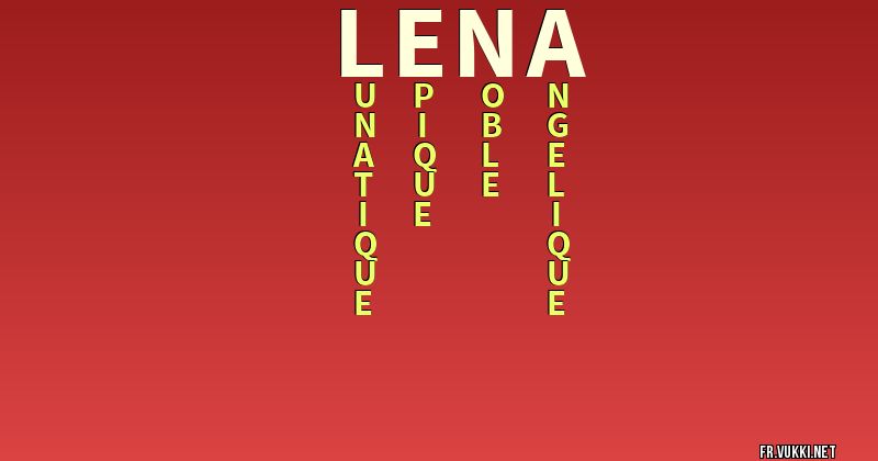 Signification du nom lena - ¿Que signifie ton nom?