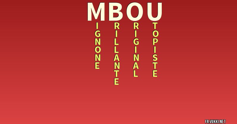 Signification du nom mbou - ¿Que signifie ton nom?