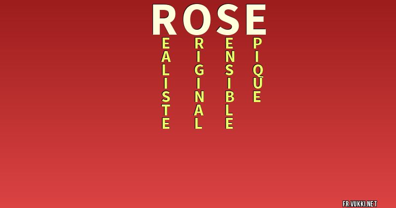 Signification du nom rose - ¿Que signifie ton nom?