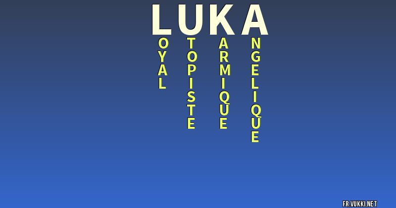 Signification du nom luka - ¿Que signifie ton nom?