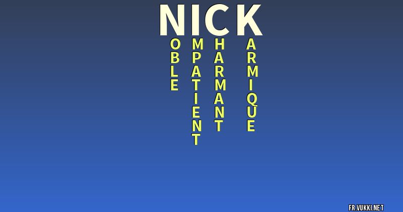 Signification du nom nick - ¿Que signifie ton nom?