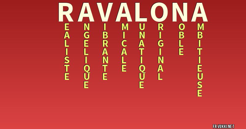 Signification du nom ravalona - ¿Que signifie ton nom?