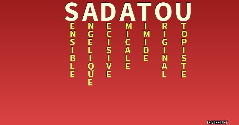 Signification du nom sadatou - ¿Que signifie ton nom?